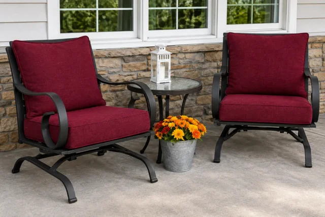 Set de 2 cojines de asiento profundo para exteriores, 61x 61cm, cojines de repuesto para sillas de patio con funda extraíble., foto 2 de 7
