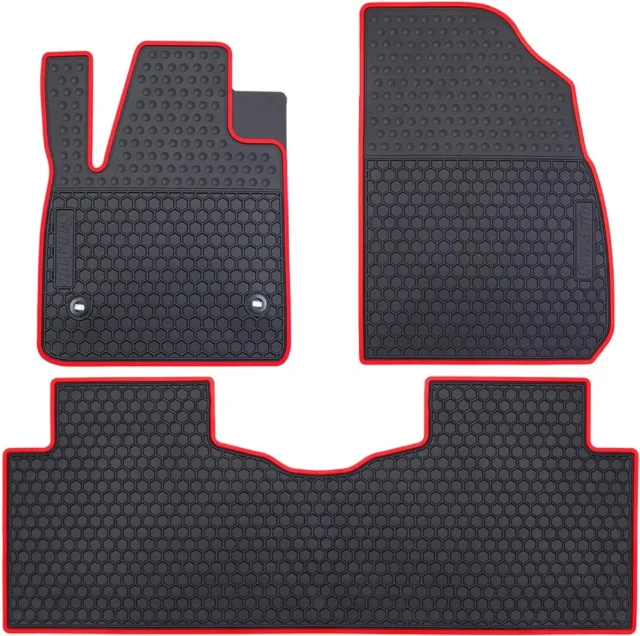 Alfombrillas de coche aptas para Cadillac XT5 2017-2025, GMC Acadia 2017-2023, Chevrolet Blazer 2019-2025 - Forro de goma negro rojo resistente para todo tipo de clima, sin olor, foto 1 de 5