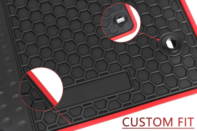 Alfombrillas de coche aptas para Cadillac XT5 2017-2025, GMC Acadia 2017-2023, Chevrolet Blazer 2019-2025 - Forro de goma negro rojo resistente para todo tipo de clima, sin olor, foto 4 de 5