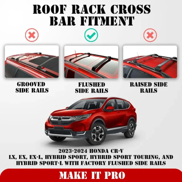 KitsPro Barras transversales para portaequipajes de techo de 260 libras para Honda CR-V 2023-2024, foto 6 de 6