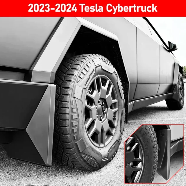 Guardabarros compatibles con Tesla Cybertruck 2023 2024, 4 protectores contra salpicaduras OEM, protección contra sedimentos para vehículos de invierno, sin necesidad de perforar, protector de neumáti, foto 5 de 6