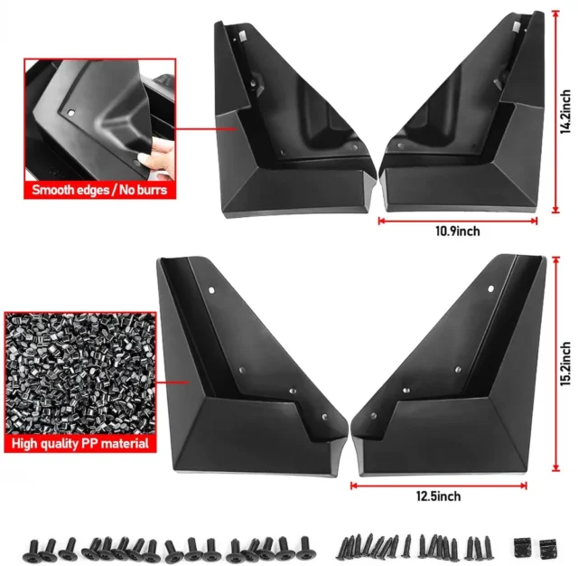 Guardabarros compatibles con Tesla Cybertruck 2023 2024, 4 protectores contra salpicaduras OEM, protección contra sedimentos para vehículos de invierno, sin necesidad de perforar, protector de neumáti, foto 6 de 6