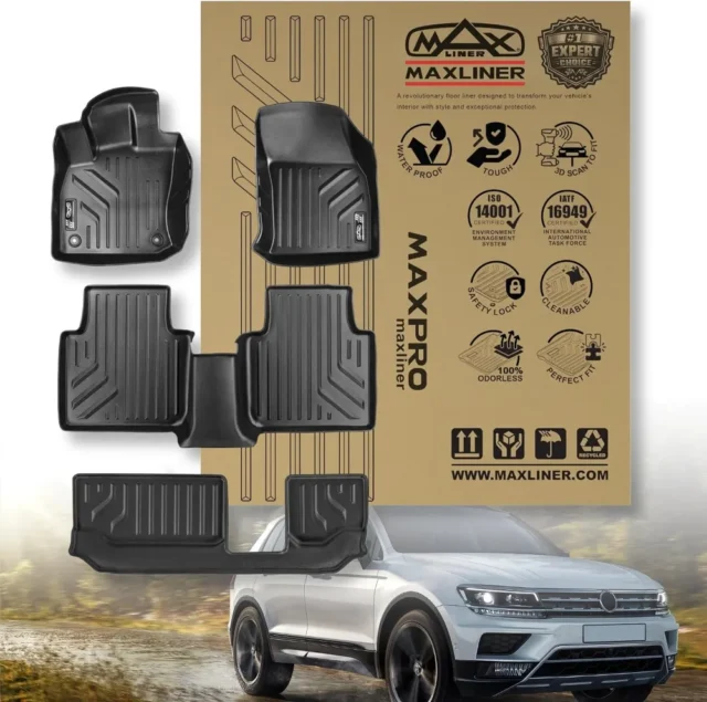 Alfombrillas para Volkswagen Tiguan 2019-2024 | Juego completo de 1ª y 2ª fila | Revestimientos de suelo de TPE resistentes impermeables para todo tipo de clima | Ajuste personalizado, foto 1 de 5