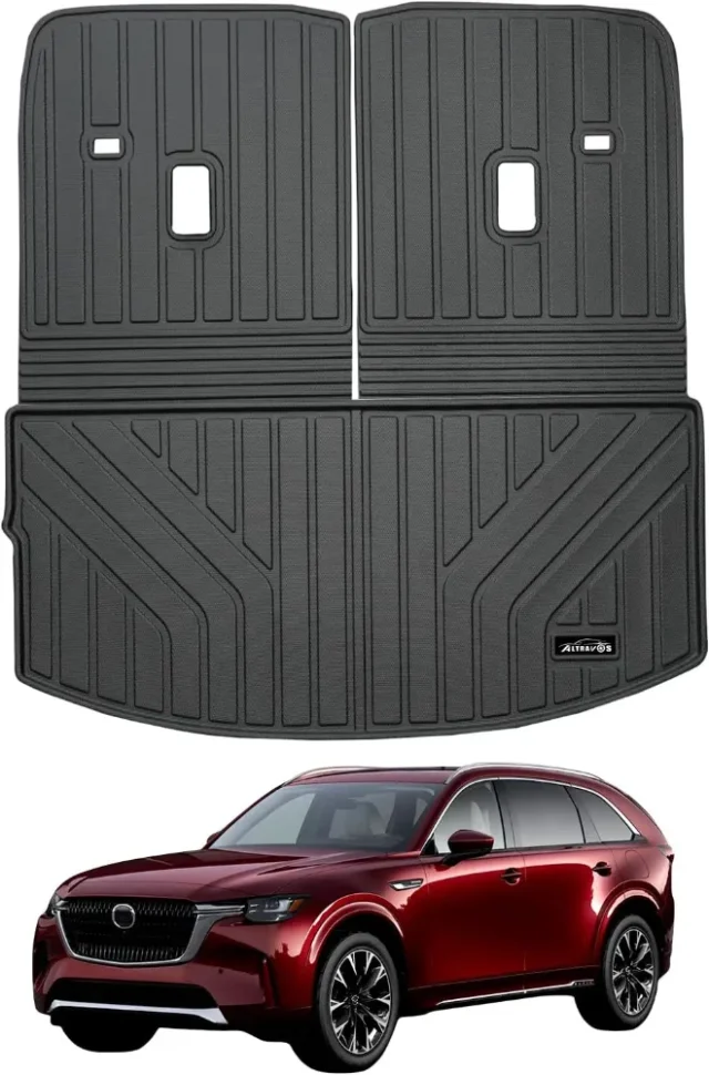 Revestimientos de carga grandes para Mazda CX90 CX-90 2024 2025 (solo aptos para 6 asientos) (no aptos para 7 y 8 asientos), protección para todo tipo de clima de TPE con tapete para el maletero, foto 1 de 5