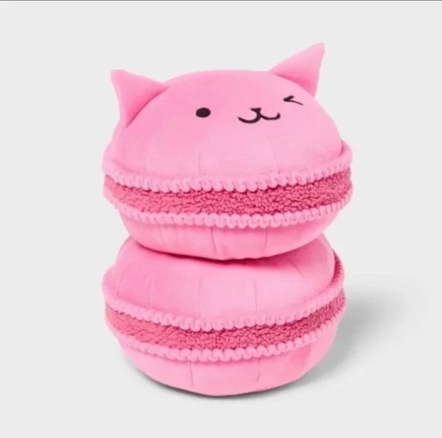 Almohada de felpa de peluche de macaron para gato rosa Pillowfort mini relleno con peso