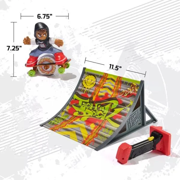 Tech Deck Shred N' Blast Sk8board con rampa, para hacer grandes acrobacias aéreas, para niños a partir de 6 años, foto 4 de 6