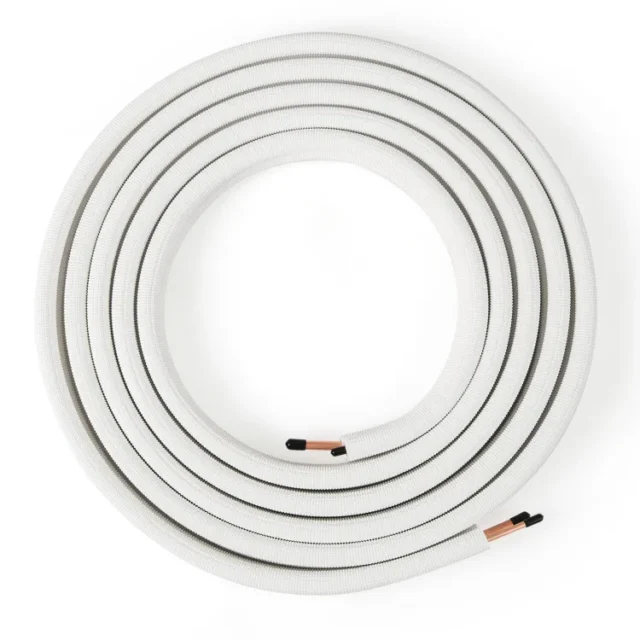 Juego de tuberías de cobre para mini split, 25 pies, 1/4 y 3/8 pulgadas, aislamiento triple capa, alta presión, resistencia al clima, fácil instalación, para HVAC, foto 5 de 6