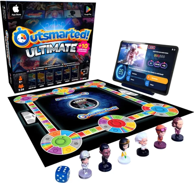 Juego de mesa Outsmarted Ultimate Edition, 10 categorías adicionales, para niños y adultos, de 2 a 24 jugadores, a partir de 8 años, más de 10.000 preguntas, para hogar y fiesta, foto 1 de 6