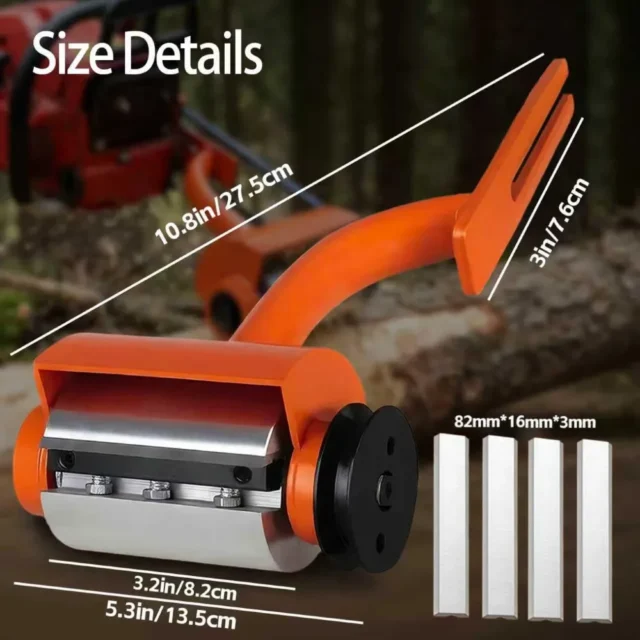 Descortezador de troncos para motosierra con 4 cuchillas, compatible con Husqvarna y STIHL, para descortezar madera, incluye accesorios, para carpintería, foto 5 de 6