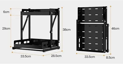 Organizador de especias extraíble Tycom para encimera y armario, soporte de almacenamiento de frascos, organizador de condimentos plegable, para cocina, 2 capas, blanco, foto 3 de 3