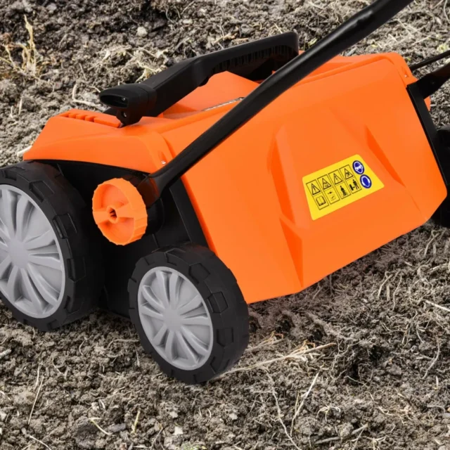 Scarifier eléctrico con cable de 15 pulgadas, 13 amperios, con bolsa de recolección y cuchillas extraíbles, 4 alturas de corte, motor potente, para jardín, foto 4 de 6