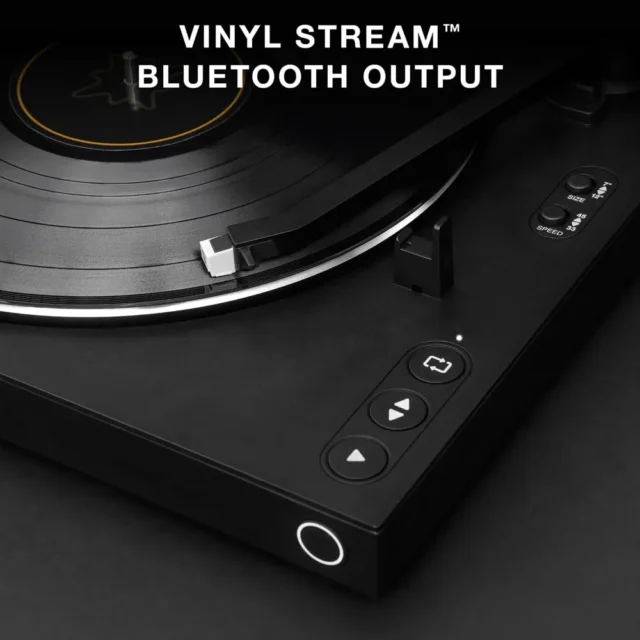 Tocadiscos Victrola Automático Bluetooth, 2 velocidades, plato de aluminio, preamplificador conmutable, cartucho Audio Technica ATN3600L, salida Bluetooth VINYLSTREAM, salida RCA, para hogar y fiesta, foto 2 de 6