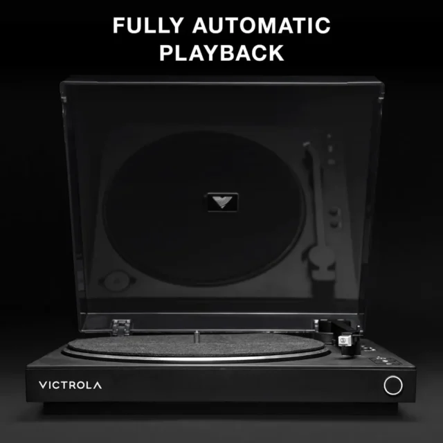 Tocadiscos Victrola Automático Bluetooth, 2 velocidades, plato de aluminio, preamplificador conmutable, cartucho Audio Technica ATN3600L, salida Bluetooth VINYLSTREAM, salida RCA, para hogar y fiesta, foto 4 de 6