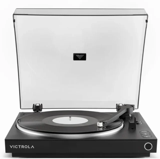 Tocadiscos Victrola Automático Bluetooth, 2 velocidades, plato de aluminio, preamplificador conmutable, cartucho Audio Technica ATN3600L, salida Bluetooth VINYLSTREAM, salida RCA, para hogar y fiesta, foto 5 de 6