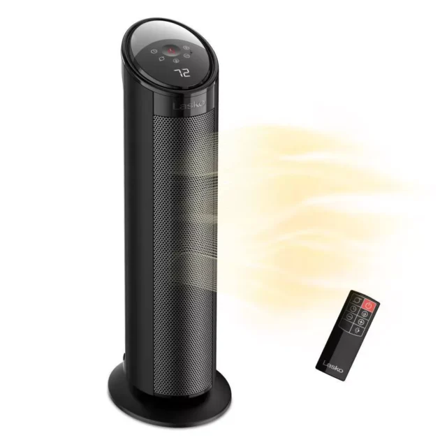 Calefactor de torre cerámico Lasko CT22495 de 22'' con control remoto, para hogar, Cuenta con una oscilación un 25 %, temporizador de apagado automático de 12 horas, foto 1 de 4