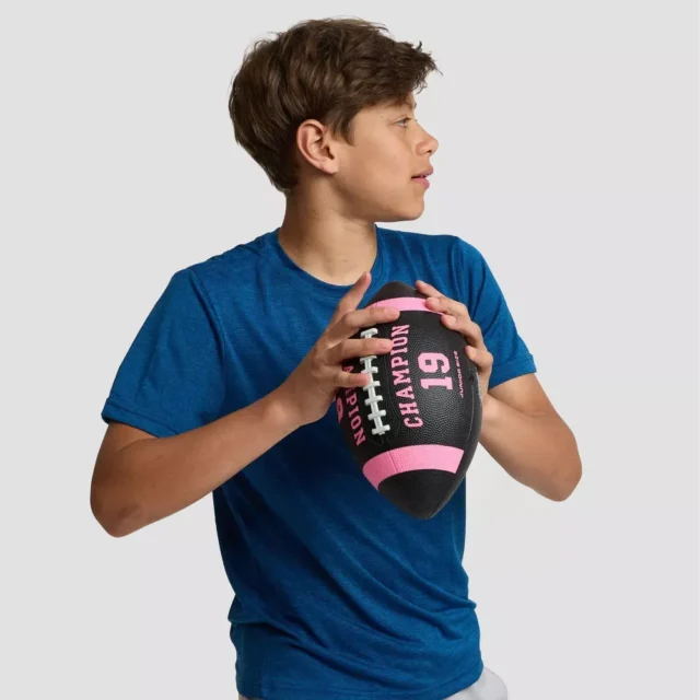 Balón de fútbol americano Champion Blitz Junior, tamaño 7, color negro/rosa, para niños, para entrenamiento y juego, foto 1 de 2