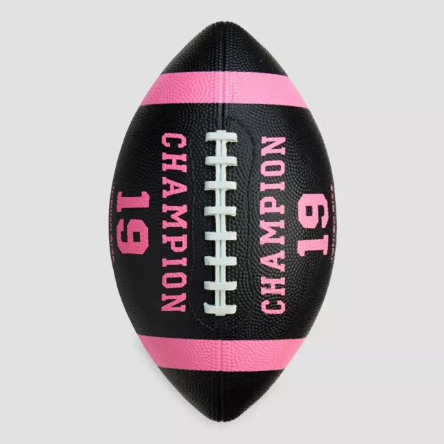 Balón de fútbol americano Champion Blitz Junior, tamaño 7, color negro/rosa, para niños, para entrenamiento y juego, foto 2 de 2