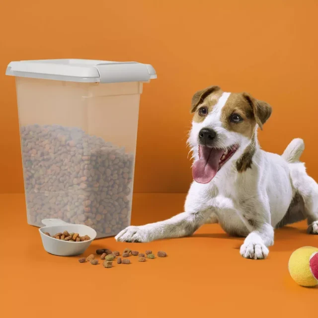 Contenedor de Alimento para Mascotas, 8 lbs, con Cuchara Integrada, Portátil, para Hogar, foto 1 de 4