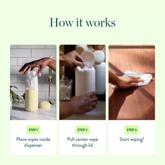 Dispensador recargable Biom para toallitas a base de plantas, blanco, sin BPA, para uso múltiple, componentes de silicona, foto 3 de 4
