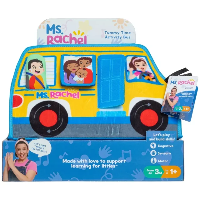 Juguete de actividad Ms. Rachel Tummy Time Bus, para bebés, interactivo y educativo, foto 2 de 5