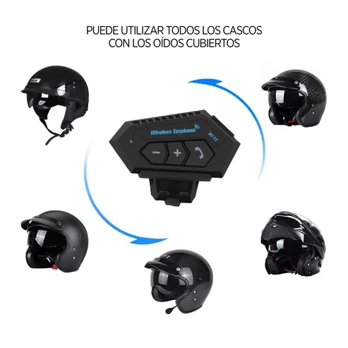 Manos Libres Bluetooth BT-12 para casco, comunicación segura en moto con alcance 30 metros, foto 5 de 5