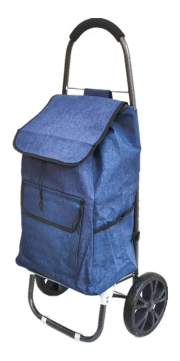 Carro de compras plegable con tela impermeable y ruedas, capacidad 50 kg, foto 2 de 2