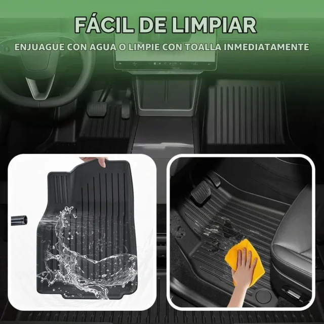 Tapetes de Piso para Tesla Modelo Y 2025-2026, Juego de 6 Piezas Todo Clima, Delantero, Trasero y Maletero, Accesorios All Weather Protect Floor Mats, Model Y Frunk Trunk Mat, Rear Cargo Liner, foto 3 de 6