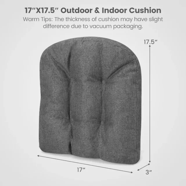 Paquete de 4 cojines para silla, antideslizantes, cómodos, funda de lino transpirable, lavables, para comedor, cocina, oficina y exterior, foto 3 de 5