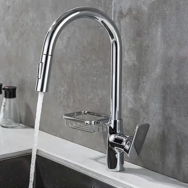 Grifo de Cocina con Rociador Extraíble, 2 Modos de Salida de Agua, Control de Agua Caliente y Fría, Fácil Instalación, para Hogar, foto 1 de 5