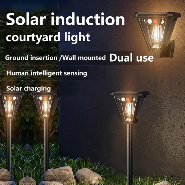 Pack de 2 luces solares LED impermeables para caminos, hasta 12 horas de iluminación, para jardín, patio y exteriores, foto 2 de 6