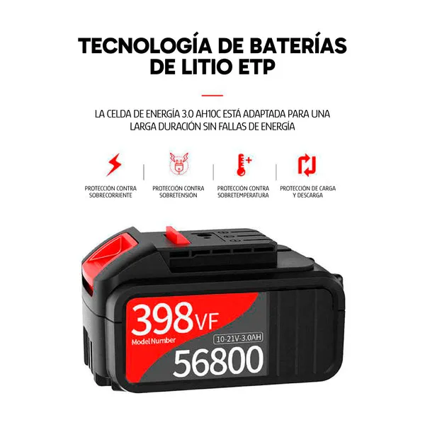 Taladro inalámbrico Nanwei, 21V, con amplios accesorios, 1 batería, para carpintería y construcción, foto 4 de 5