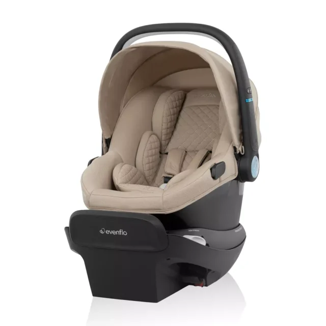Silla de auto infantil giratoria Evenflo Revolve 180 LiteMax NXT con rotación de 180°, SensorySoothe y tejido Green & Gentle, para bebés de 1.4 a 13.6 kg con instalación segura, sin base, foto 2 de 5