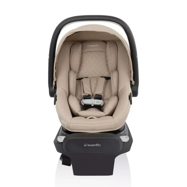 Silla de auto infantil giratoria Evenflo Revolve 180 LiteMax NXT con rotación de 180°, SensorySoothe y tejido Green & Gentle, para bebés de 1.4 a 13.6 kg con instalación segura, sin base, foto 4 de 5