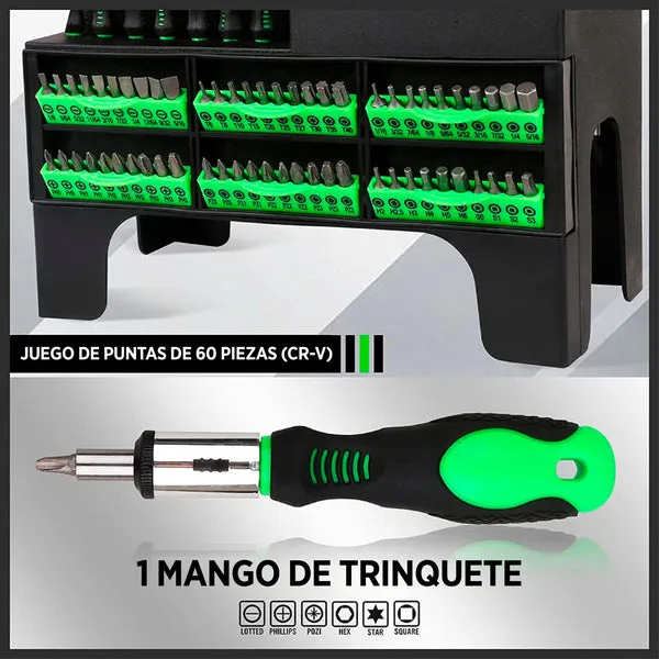 Juego de destornilladores magnéticos de 118 piezas, herramientas de precisión para reparar celulares, tablets y computadoras, con caja organizadora y extensión flexible, foto 4 de 5