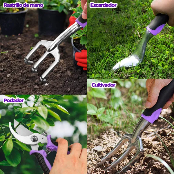 Kit de jardinería de 83 piezas, herramientas para suculentas y bonsáis, mango de aluminio resistente, incluye paleta, trasplantador, rastrillo, podadora y botella rociadora, para hogar y exterior, foto 2 de 4