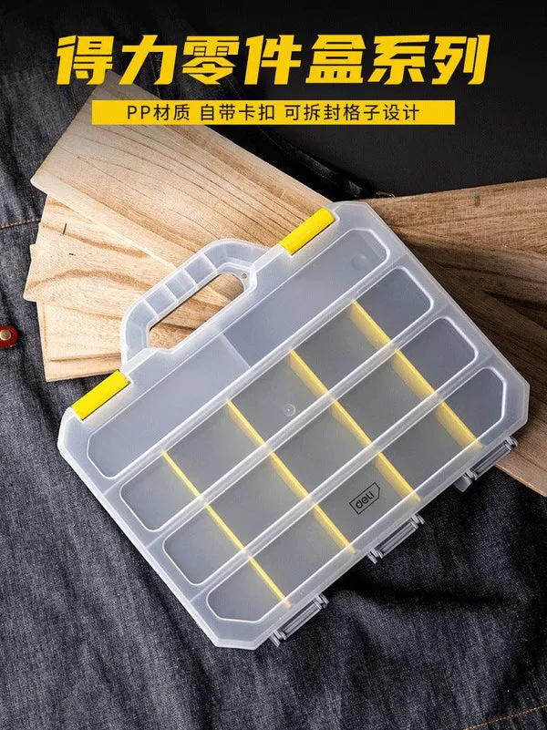 Caja de almacenamiento de herramientas, compartimentos editables, material PP de alta calidad, para tornillos, destornilladores, tuercas y más, foto 1 de 4