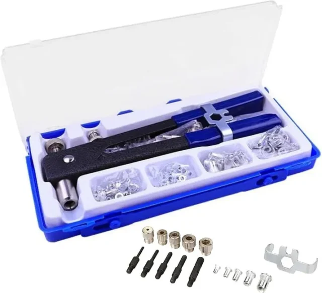 Remachadora manual, kit con 86 tuercas remachables M3 a M8, incluye adaptadores y estuche, para taller mecánico y proyectos DIY, foto 1 de 4