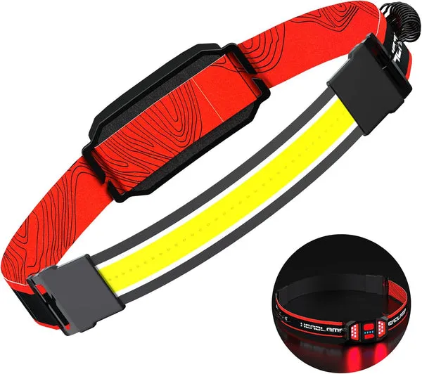 Linterna frontal LED recargable, 1200 lúmenes, haz 230° gran angular, 3 modos de luz, luz trasera roja, ligera, impermeable, para correr, ciclismo y aventuras al aire libre, foto 1 de 5