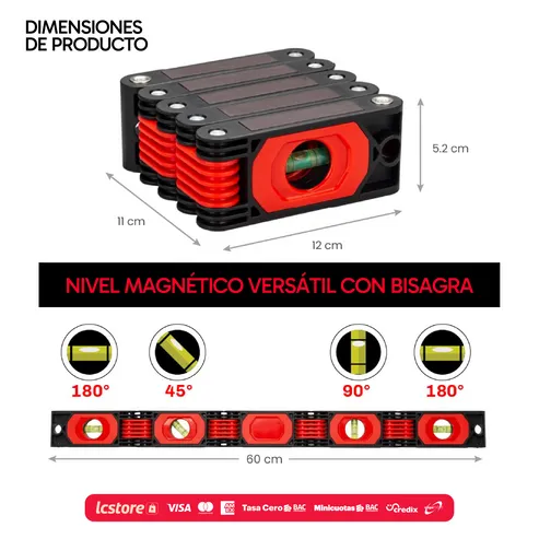 Regla Niveladora Plegable, Multiángulo, Herramienta de Medición Versátil y Portátil para Construcción y Carpintería, foto 3 de 6