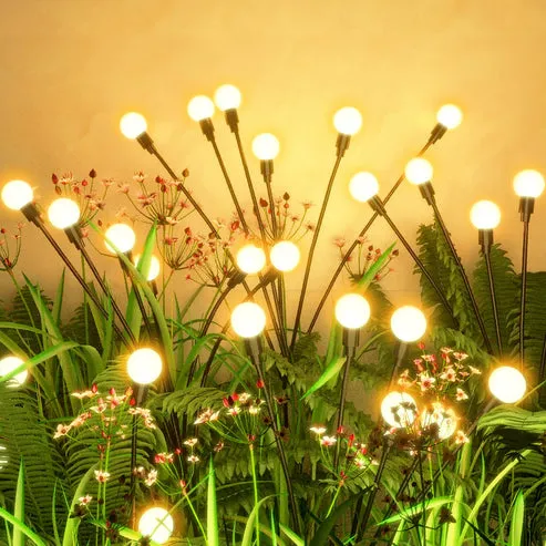 Pack de 4 Luces Solares para Exteriores, 32 LEDs Oscilantes, Resistentes a la Humedad, Fácil Instalación, para Jardín y Patio, foto 1 de 4