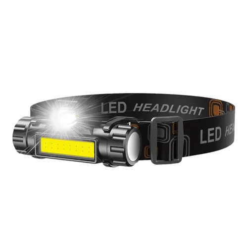 Foco LED frontal recargable, 500 lúmenes, batería 1200 mAh, resistente al agua, ideal para camping, senderismo, caza, pesca y reparaciones, foto 1 de 5