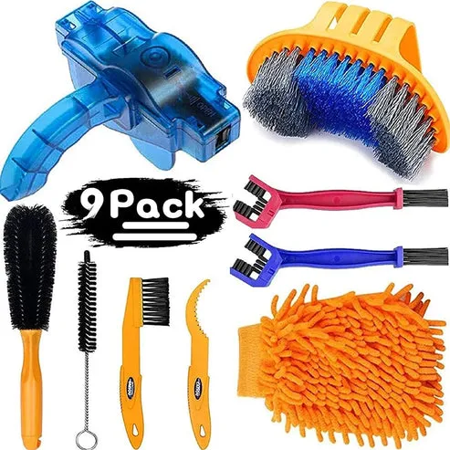 Kit de Limpieza para Bicicletas y Motos, Cadenas, 9 Piezas, para Mantenimiento y Limpieza Profunda, foto 1 de 6