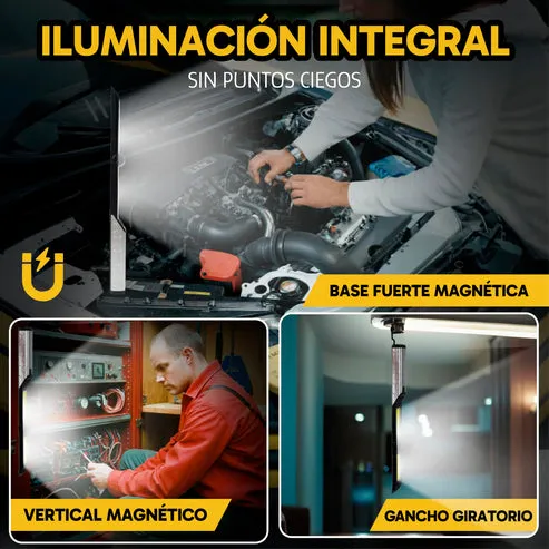 Pack de 2 Focos de Trabajo LED Recargables, 4 Modos, Luz de Emergencia Roja, Banco de Energía y Base Magnética, foto 3 de 6