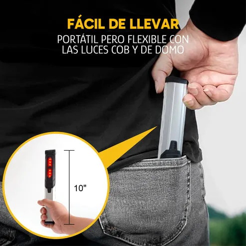 Pack de 2 Focos de Trabajo LED Recargables, 4 Modos, Luz de Emergencia Roja, Banco de Energía y Base Magnética, foto 4 de 6