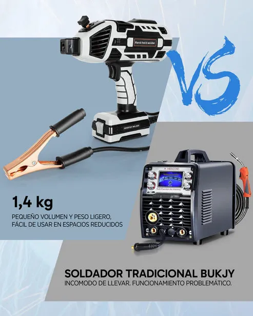 Máquina de soldar 120 Amperios, soldador de arco portátil de mano 110V y 120A, para el hogar, incluye maletín, máscara y accesorios., foto 4 de 6