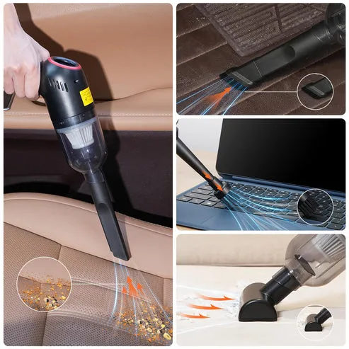 Aspiradora Portátil de mano, alta potencia, 120W de entrada nominal, para limpieza de polvo y pelo de mascotas, carga por USB, incluye múltiples boquillas, para hogar y coche, foto 3 de 5