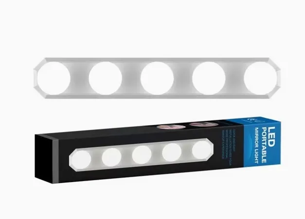 Lámpara de maquillaje estilo Hollywood, 3 modos de luz LED ajustables, alimentación USB portátil, para baño y vestidor, foto 1 de 3
