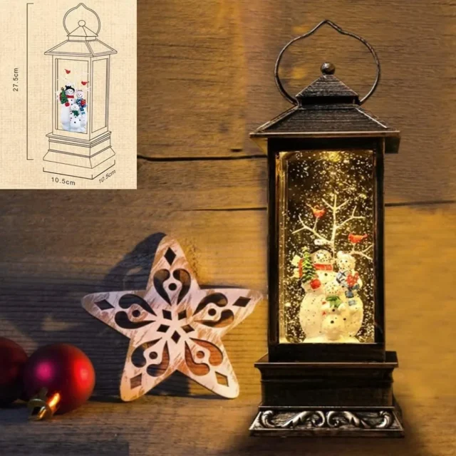 Globo de nieve navideño con luz LED, caja de música, nieve cayendo, decoración nórdica, objeto de interior, regalo de Navidad, foto 1 de 3