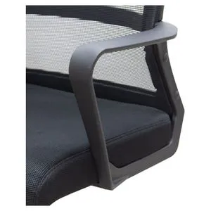 Silla de oficina ergonómica con respaldo de malla transpirable, soporte lumbar, altura ajustable, apoyabrazos y base giratoria con 5 ruedas., foto 3 de 4