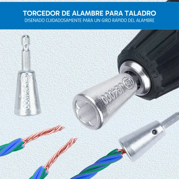 Juego de 5 pelacables profesionales, herramientas para pelar y retorcer cables rápidamente, para electricistas y aficionados al bricolaje, incluye estuche, foto 4 de 5